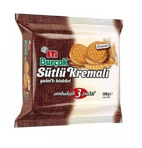 ETİ BURÇAK SÜTLÜ KREMALI 3 'LÜ 300 GR