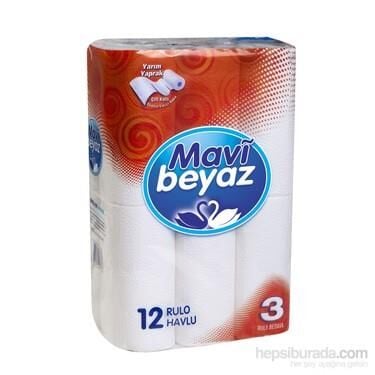 MAVİ BEYAZ KAĞIT HAVLU 12'Lİ*3 ÇİFT KAT