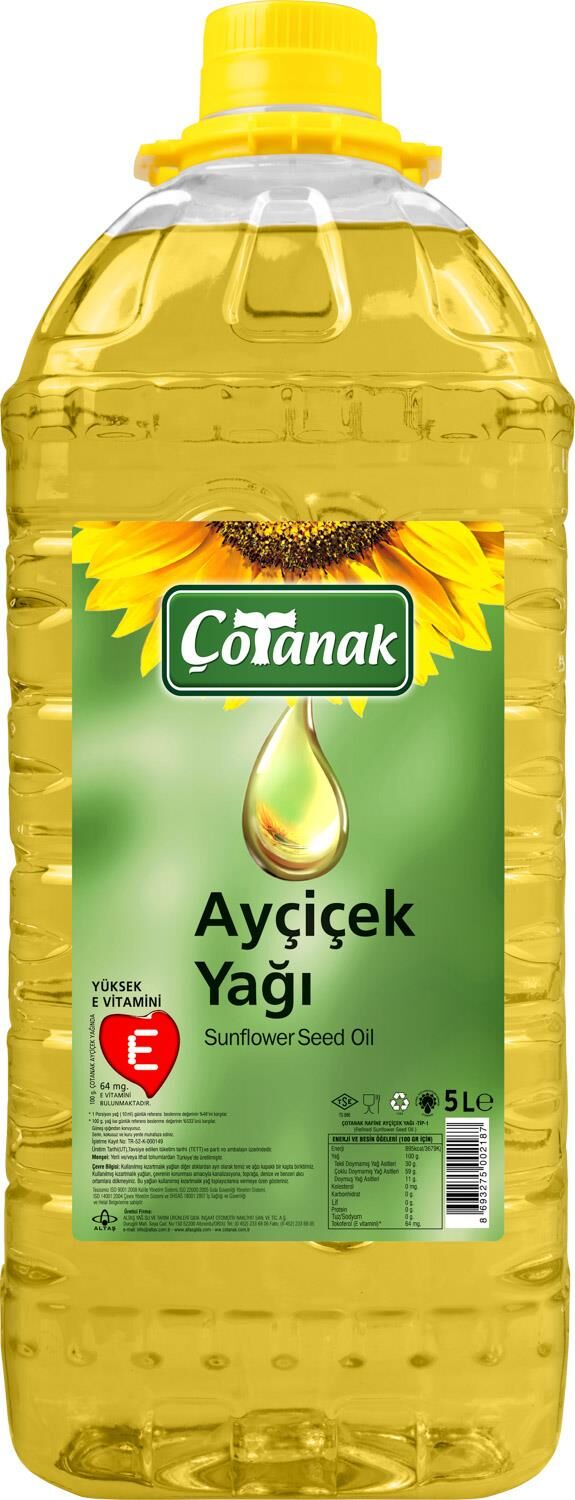 ÇOTANAK AYÇİÇEK YAĞI 5 LT PET