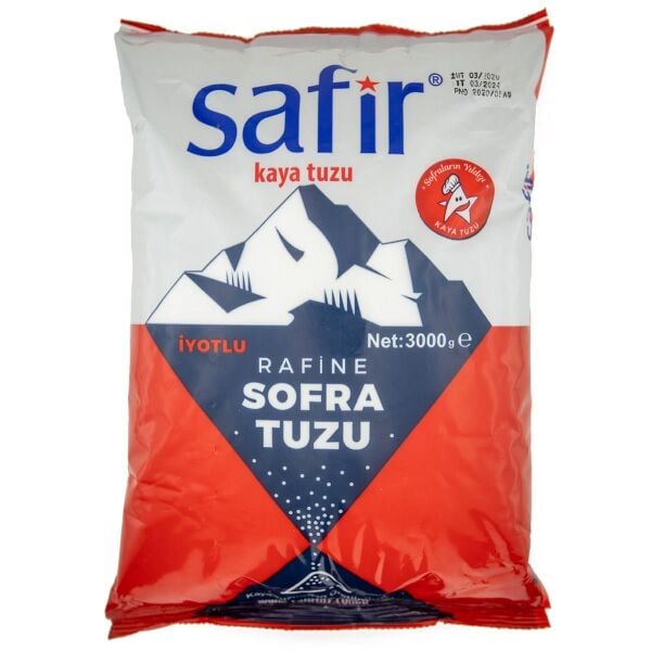SAFİR TUZ İYOTLU POŞET 3000 GR