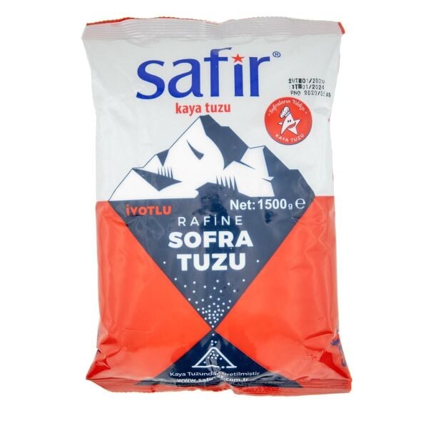 SAFİR TUZ İYOTLU POŞET 1500 GR