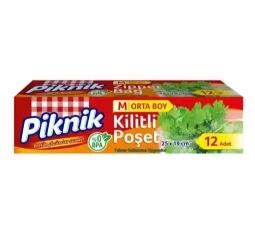 PİKNİK KİLİTLİ POŞET MEDİUM 12 ADET