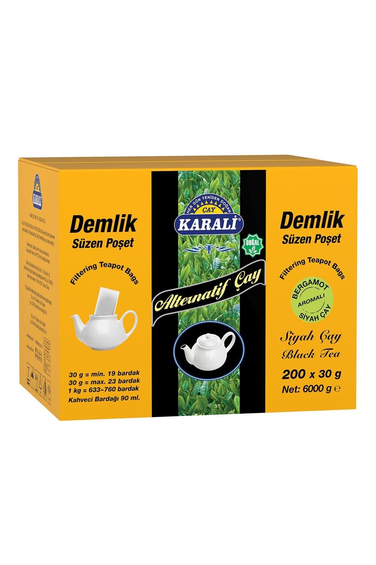 KARALİ ALTERNATİF BERGAMOT AROMALI DEMLİK POŞET 200X30 GR