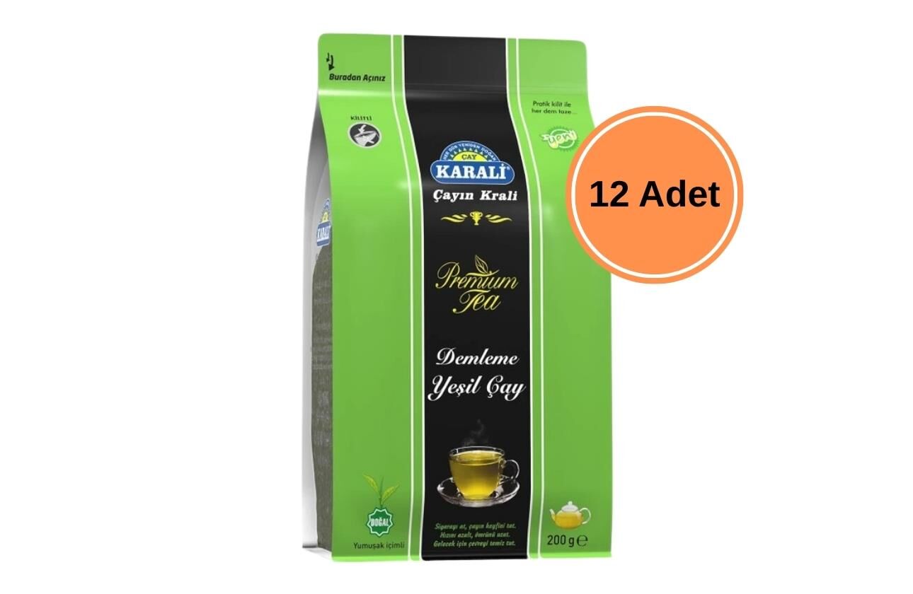 KARALİ PREMİUM YEŞİLÇAY DÖKME 200 GR x 12 ADET