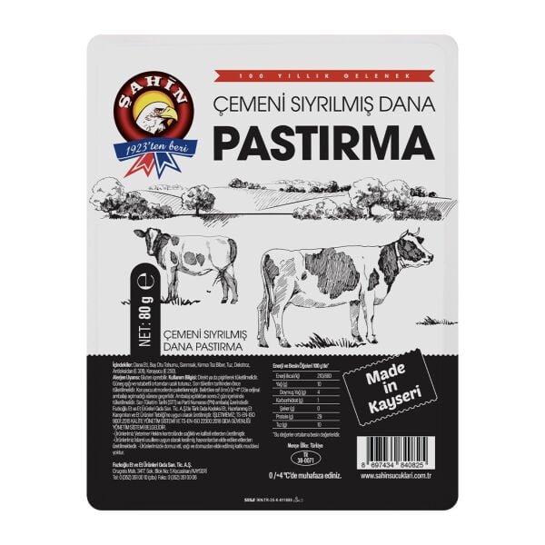 ŞAHİN DANA PASTIRMA 80G