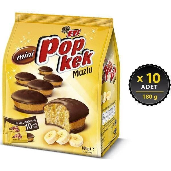 ETİ POPKEK MUZLU 10'LU 180 GR