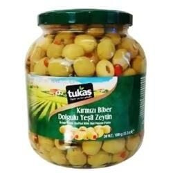 TUKAŞ YEŞİL ZEYTİN KIRMA BİBERLİ 1000 GR