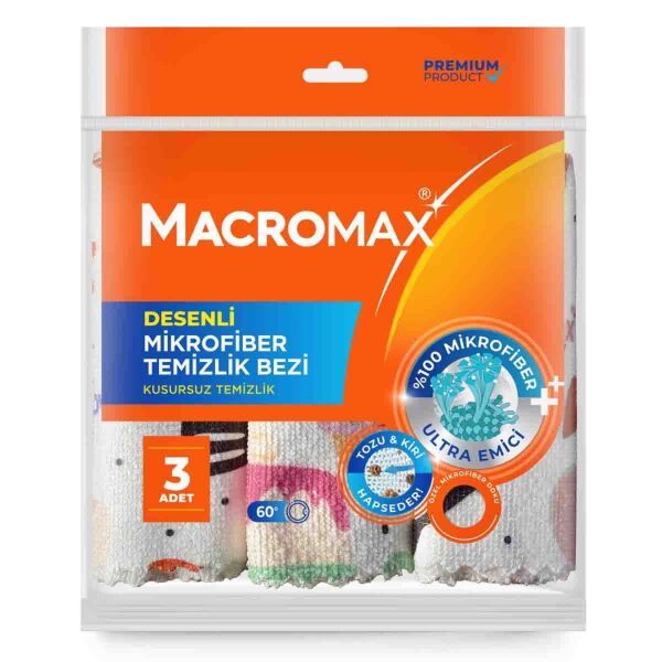 MACROMAX MİCROFİBER DESENLİ T.BEZİ 3LÜ