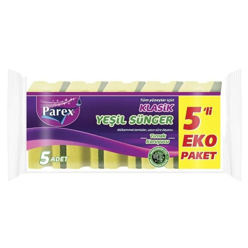 PAREX SÜNGER YEŞİL OLUKLU 5'Lİ