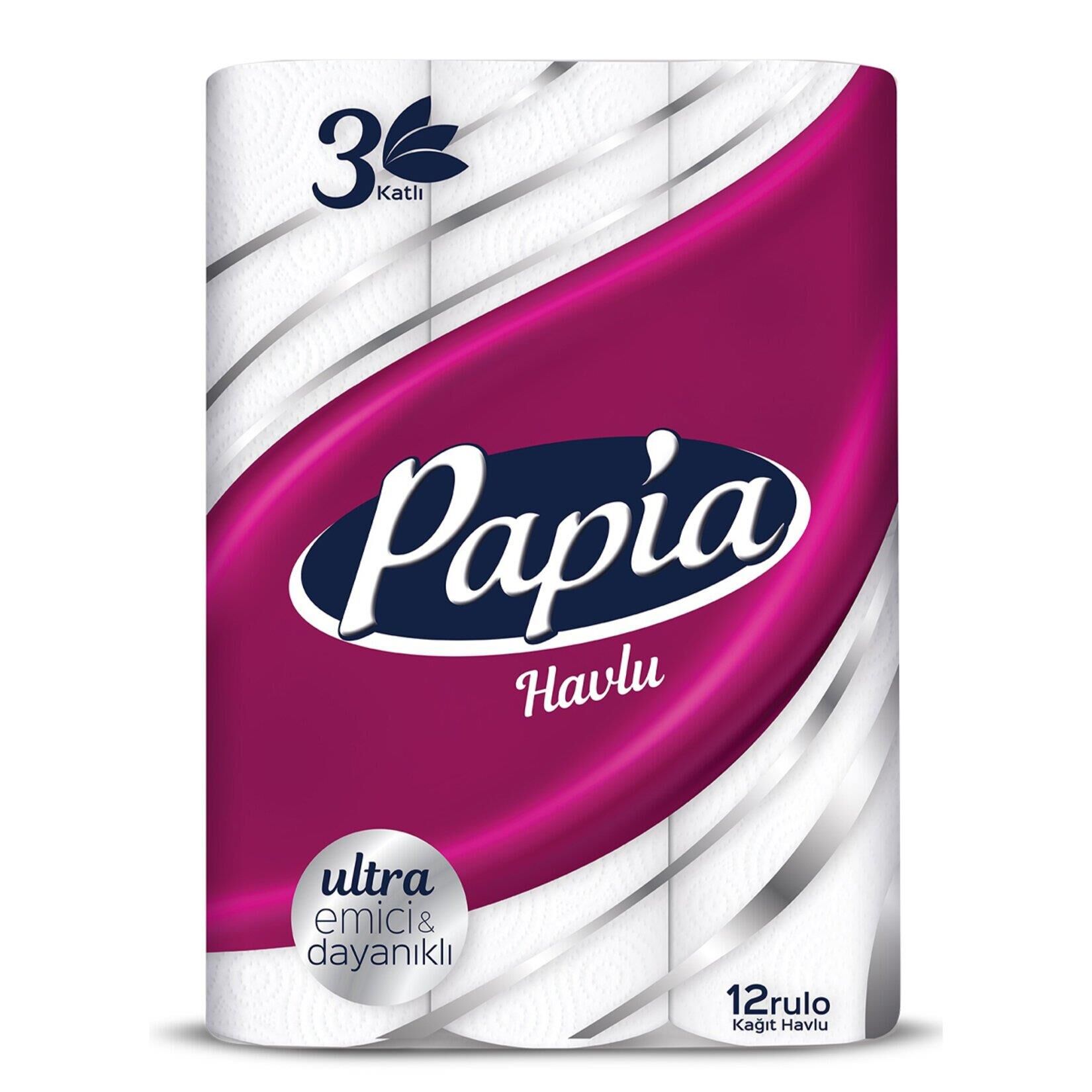 PAPİA HAVLU KAĞIT 12'Lİ 3 KATLI