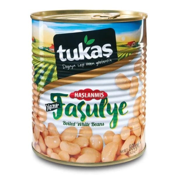 TUKAŞ HAŞLANMIŞ FASULYE 800 GR