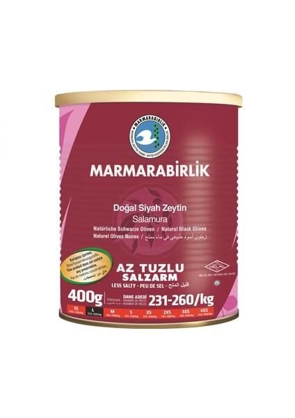 MARMARA BİRLİK AZ TUZLU ZEYTİN HİPER  400 GR (L)