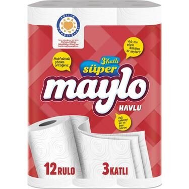 MAYLO SUPER  HAVLU KAĞIT 12'Lİ 3 KATLI