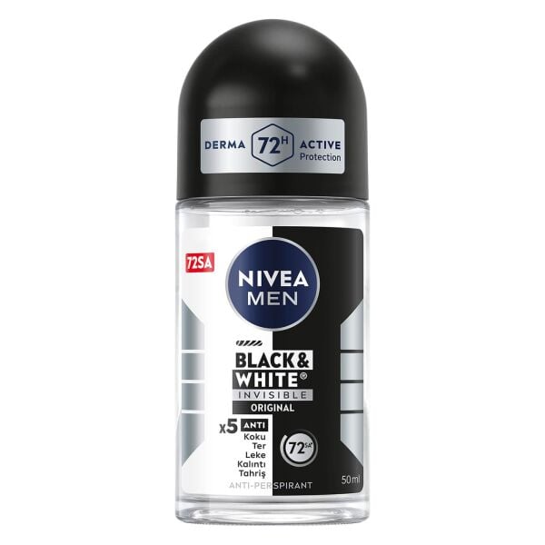 NIVEA 50 ML STK ROLLON MEN BLACK WHITE