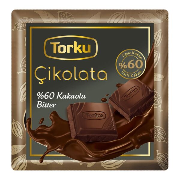 TORKU %60 BİTTER KARE ÇİKOLATA 60 GR