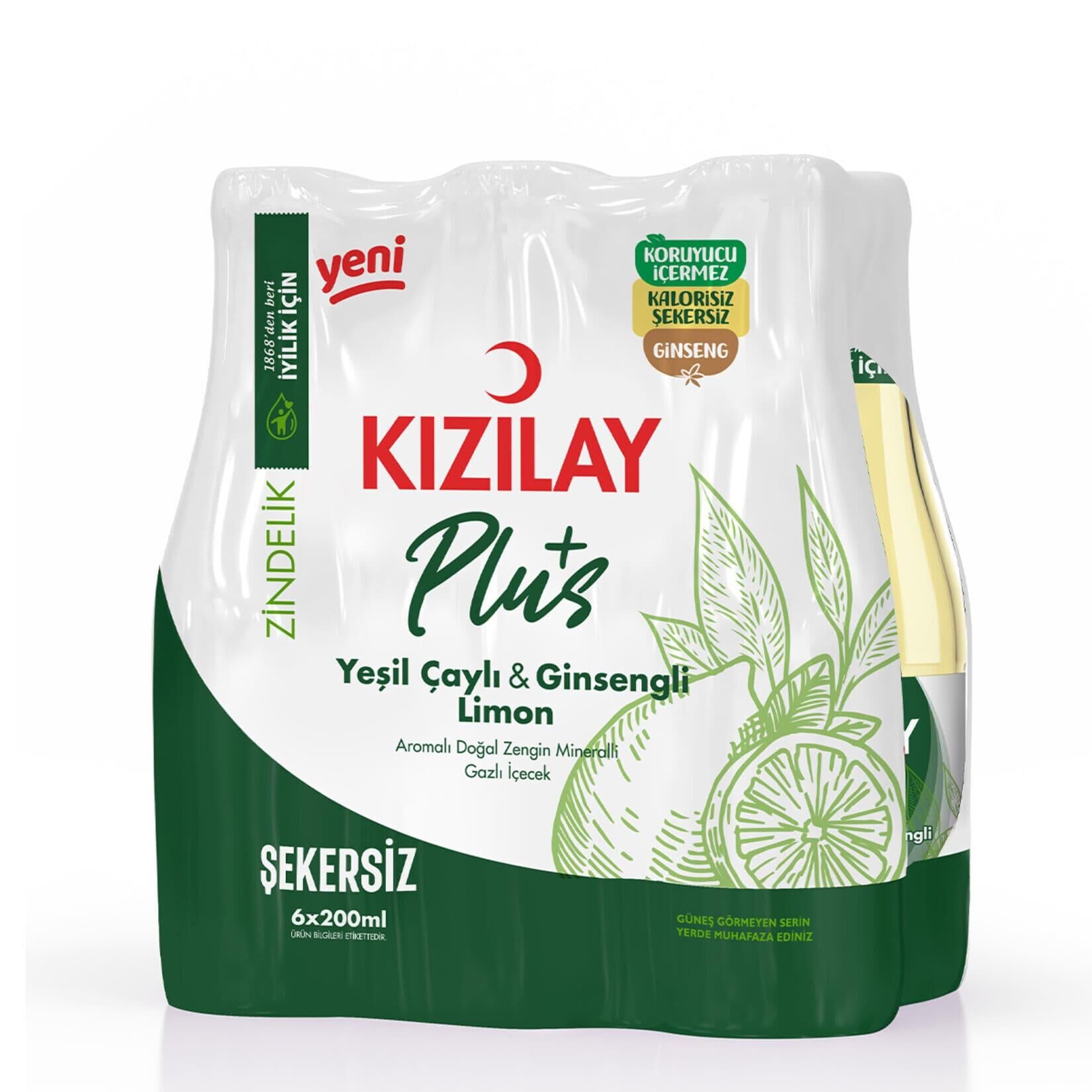KIZILAY YEŞİL ÇAYLI VE GİNSENGLİ LİMON MADEN SUYU 200 ML