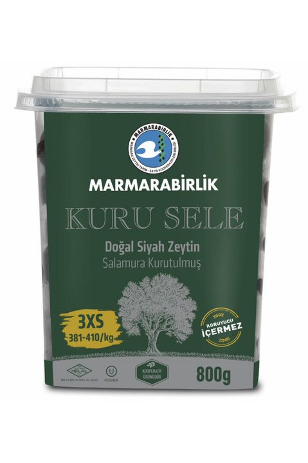 MARMARABİRLİK ZEYTİN KURU SELE 3XS 800 GR