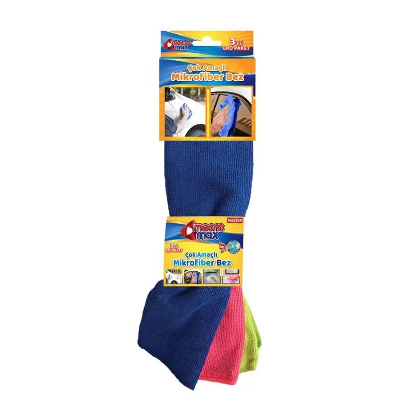 MACROMAX MİCROFİBER TEM.BEZİ ACIK 3 ADET