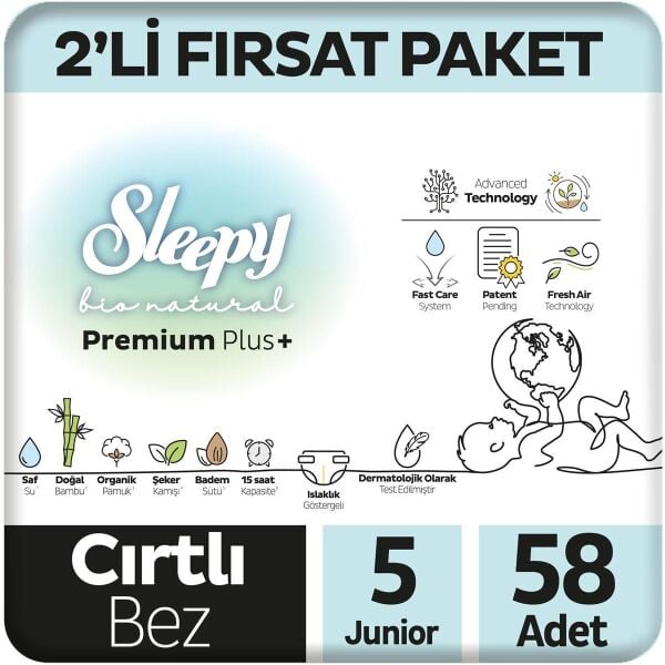 SLEEPY BIO NATURAL 2'Lİ FIRSAT PAKETİ 5 58 ADET