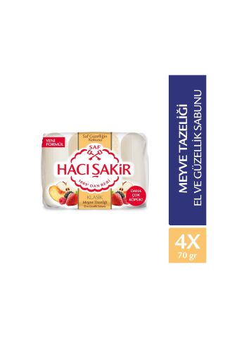 HACIŞAKİR MEYVE TAZELİĞİ SABUN 4'LÜ 70 GR