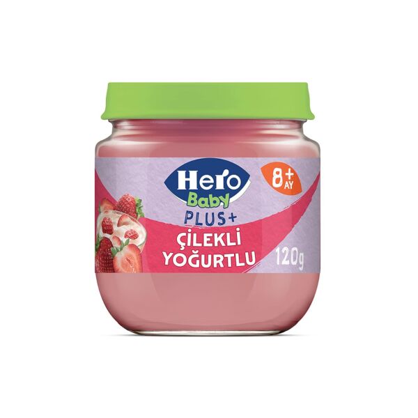 HERO BABY PLUS+ ÇİLEKLİ YOĞURT PÜRE  120 GR