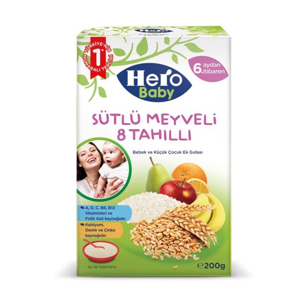 HERO BABY SÜTLÜ 8 TAHILLI MEYVELİ 200 GR