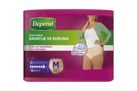 DEPEND EMİCİ KÜLOT M 16 ADET